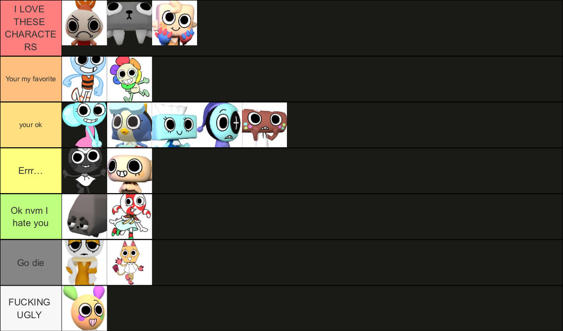 Dandys World Ranking Ranking dandys world characters by IloveGames12335 on DeviantArt