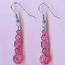 pink crackled earrings