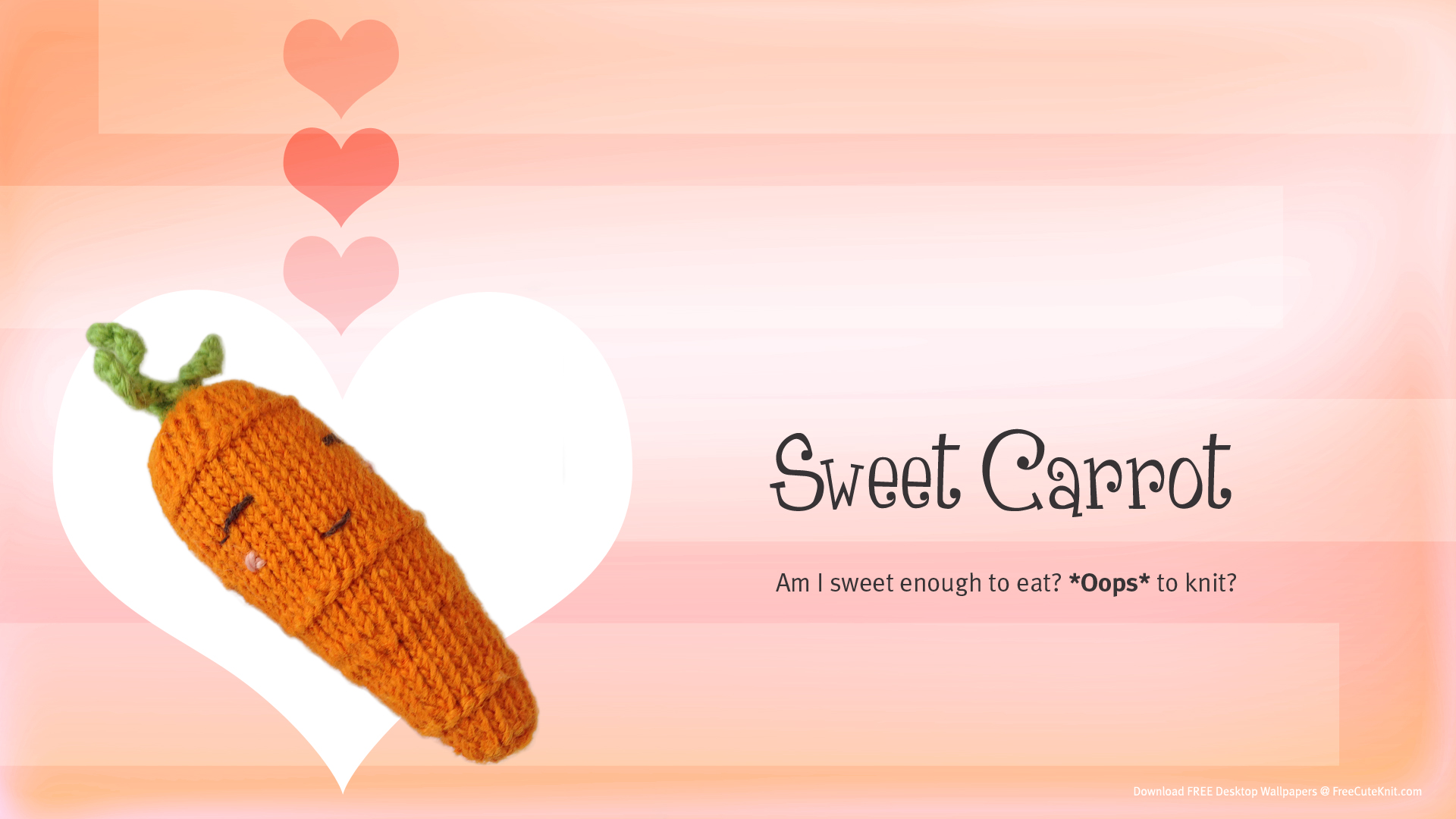 Free Sweet Carrot Knitting Desktop Wallpapers by AmareeLis