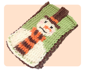 Snowman Mobile Phone Case Knitting Pattern