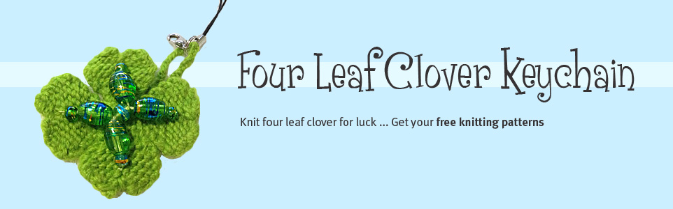 Four Leaf Clover Keychain Knitting by AmareeLis
