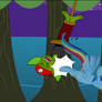 Rainbow Dash Kicks Zander Goblin