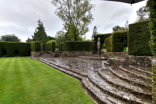 Dyffryn Gardens in the rain stock 9