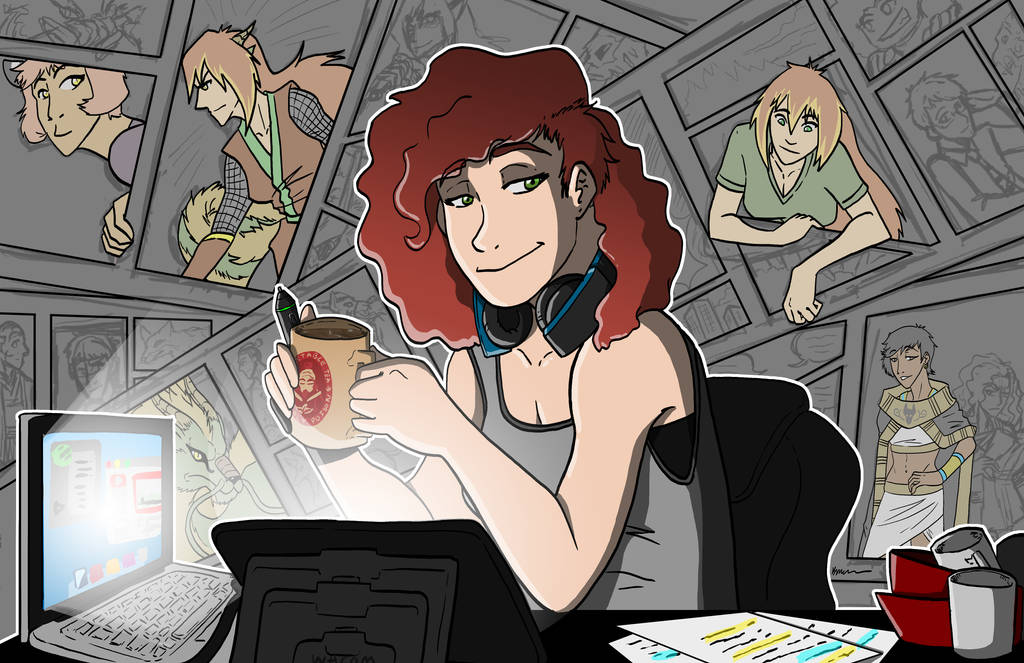 The Late Night Manga Artist by kmccaigue