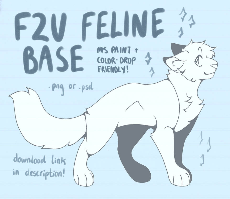 f2u feline base!! ms paint + color drop + bucket by noctis-crow on ...