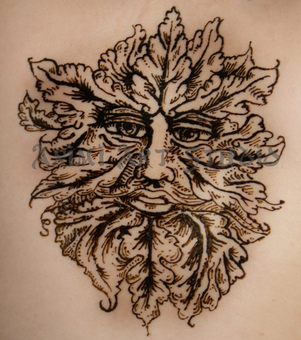 Green Man in henna