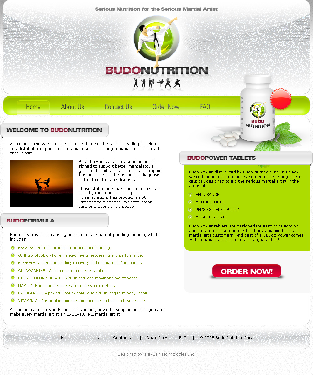 Budo Nutrition Website