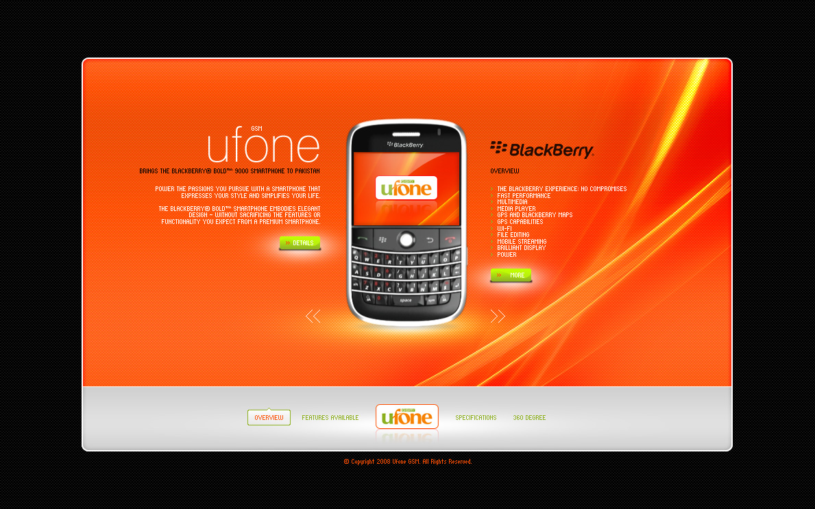 Ufone website layout