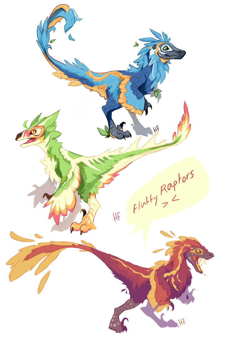 (2/3) OPEN: Fluffy Raptor Adopt Batch by HoovedFreckles on DeviantArt