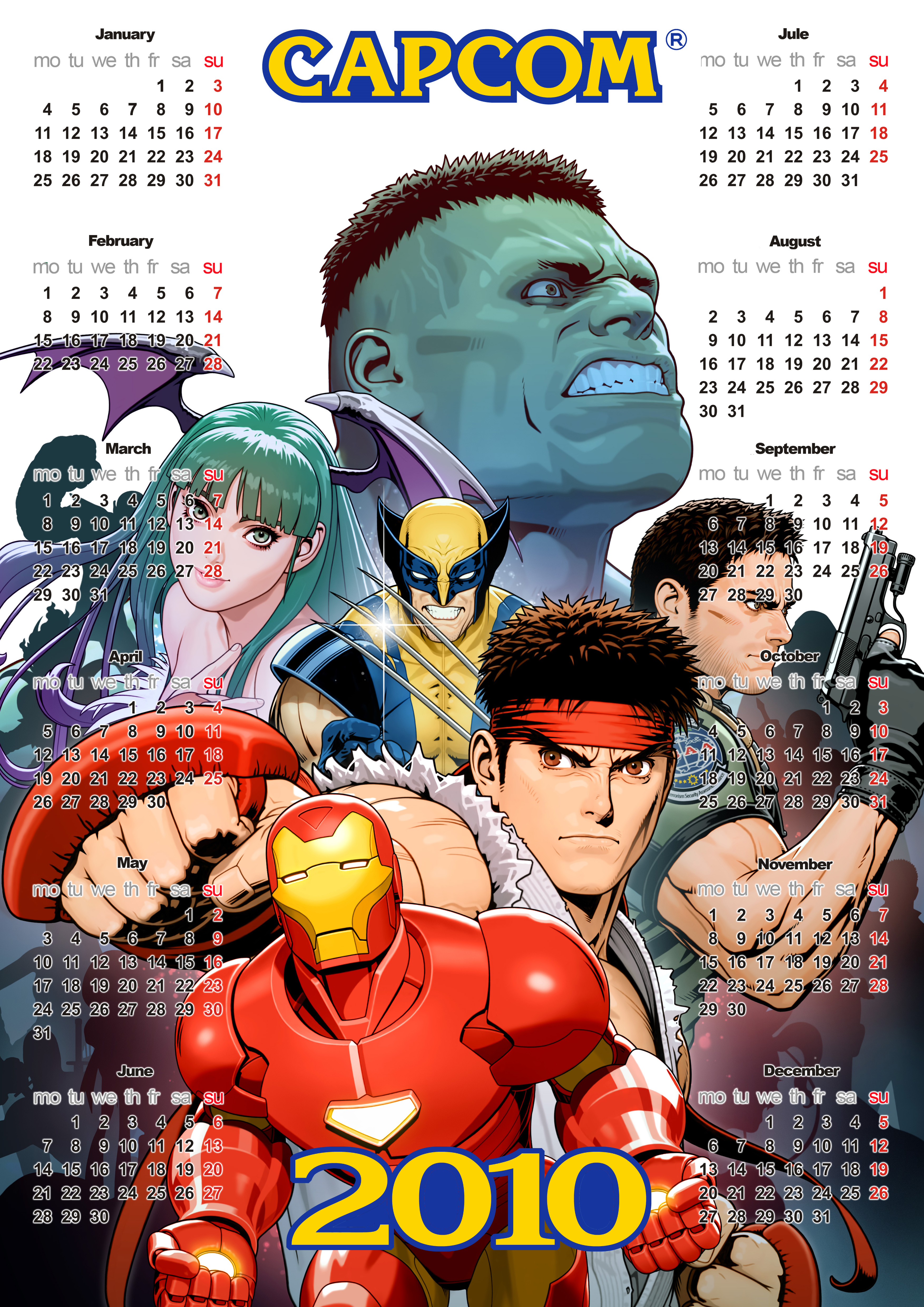Capcom Calendar Marvel VS Capcom 3 Calendar by rodskikun on DeviantArt