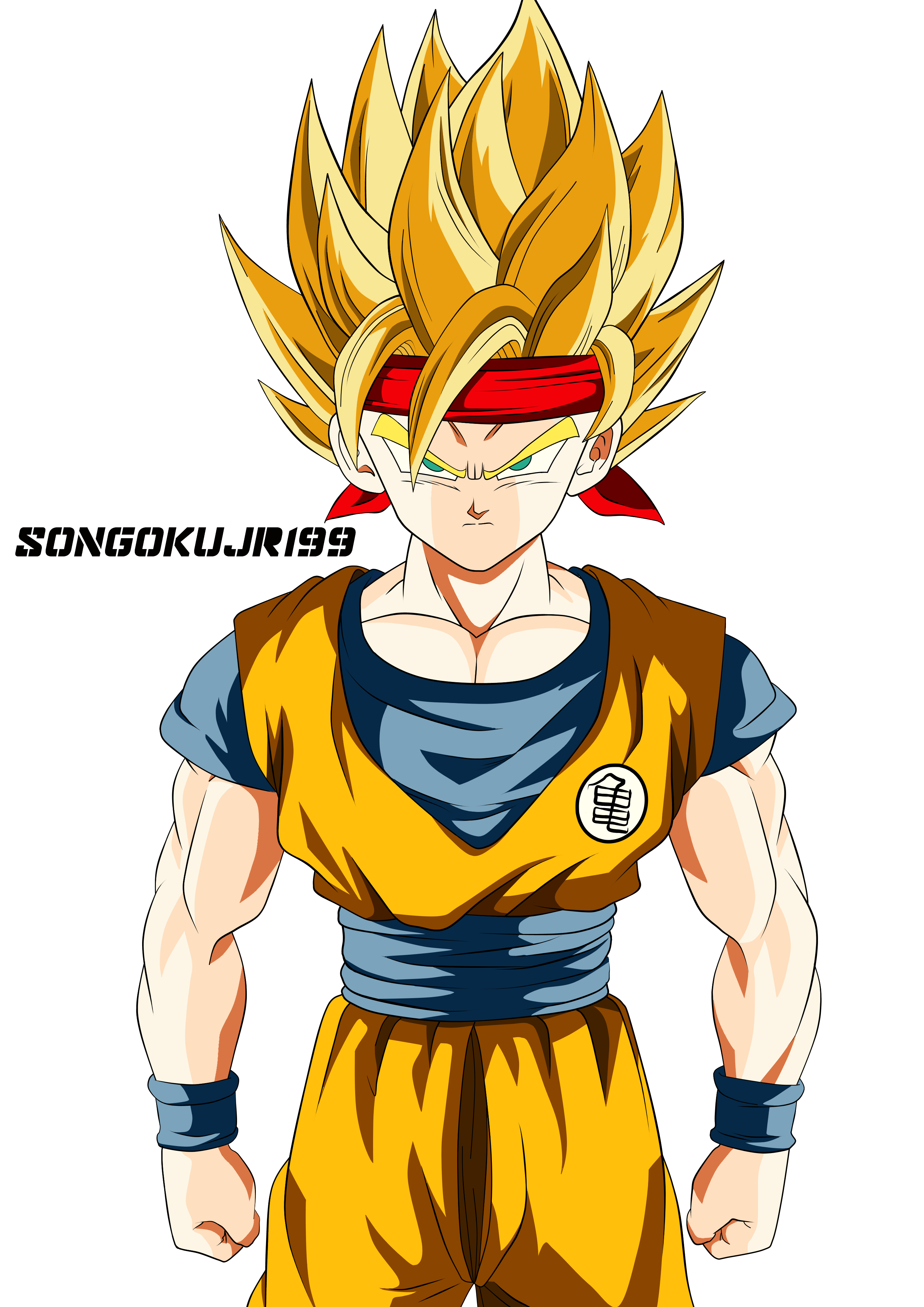 Goku Jr (Kai) Super Sayajin 2 (color) by SonGokuJr199 on DeviantArt