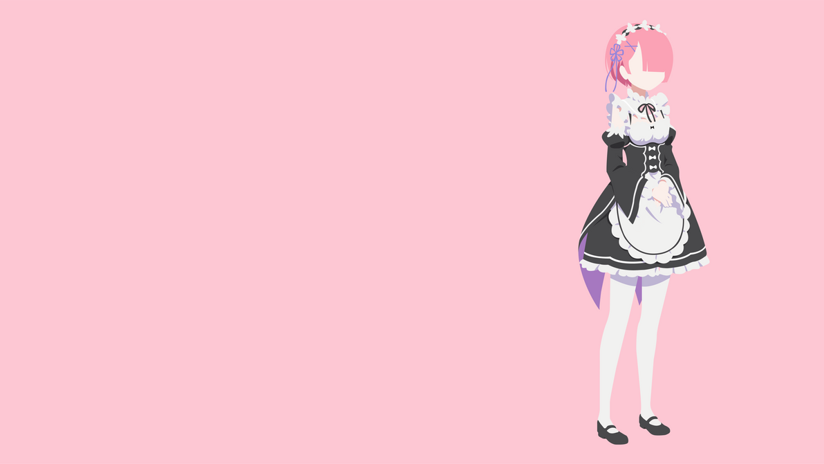 Rem (Re: Zero) Minimalist Wallpaper by sherkristiiine on DeviantArt
