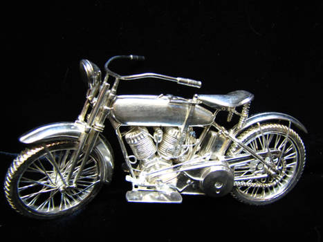 5 inch Silver 1920 Harley Davidson OPEN