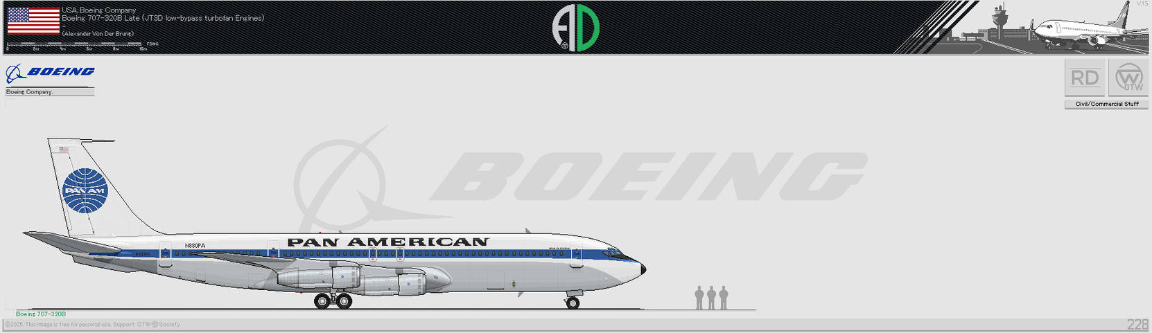 707 Alexander USA, Boeing 707-320B late (JT3D Engines) by AlexanderVonDerBrung on ...