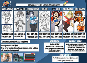 Commission Sheet - Previous Prices (2022)