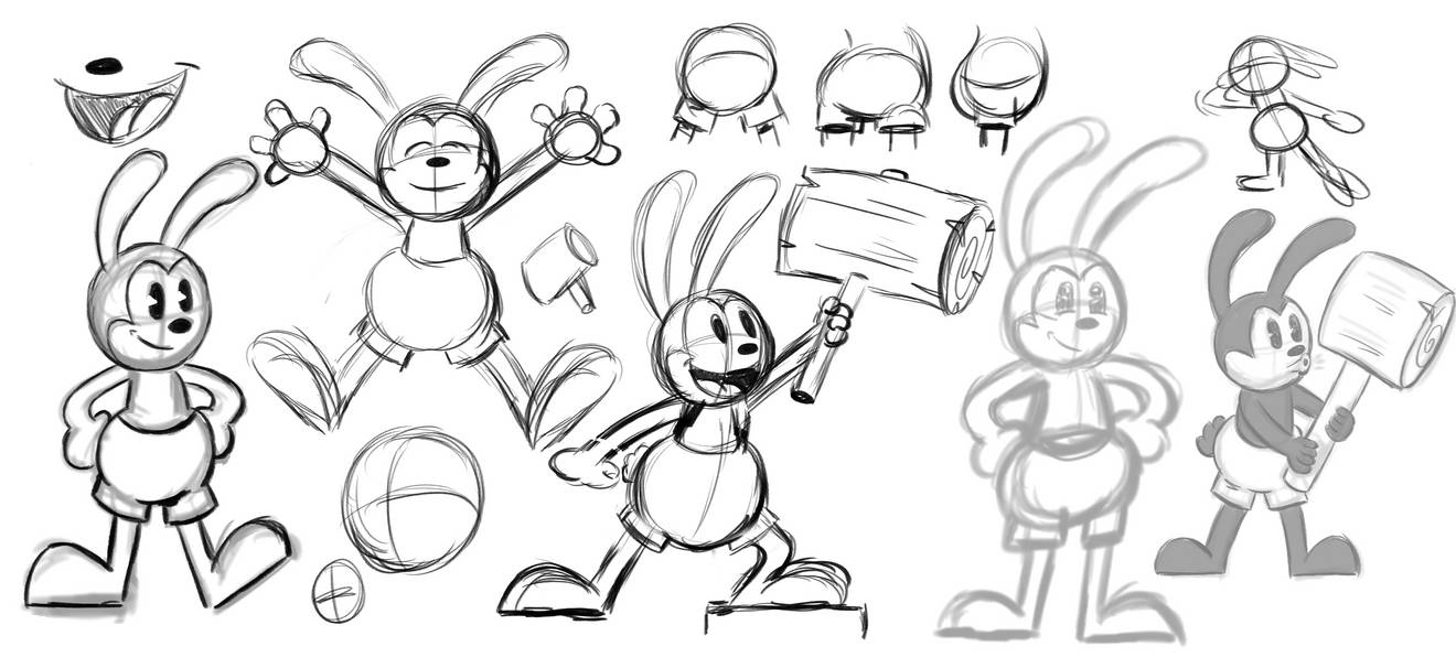 Luck Rabbit Drawing Oswald The Lucky Rabbit - Sketches by Alexander-Draws on DeviantArt