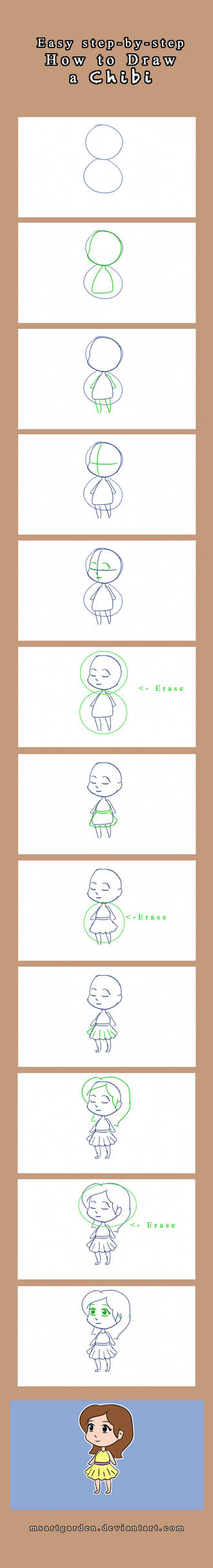 Easy how to draw a cartoon chibi