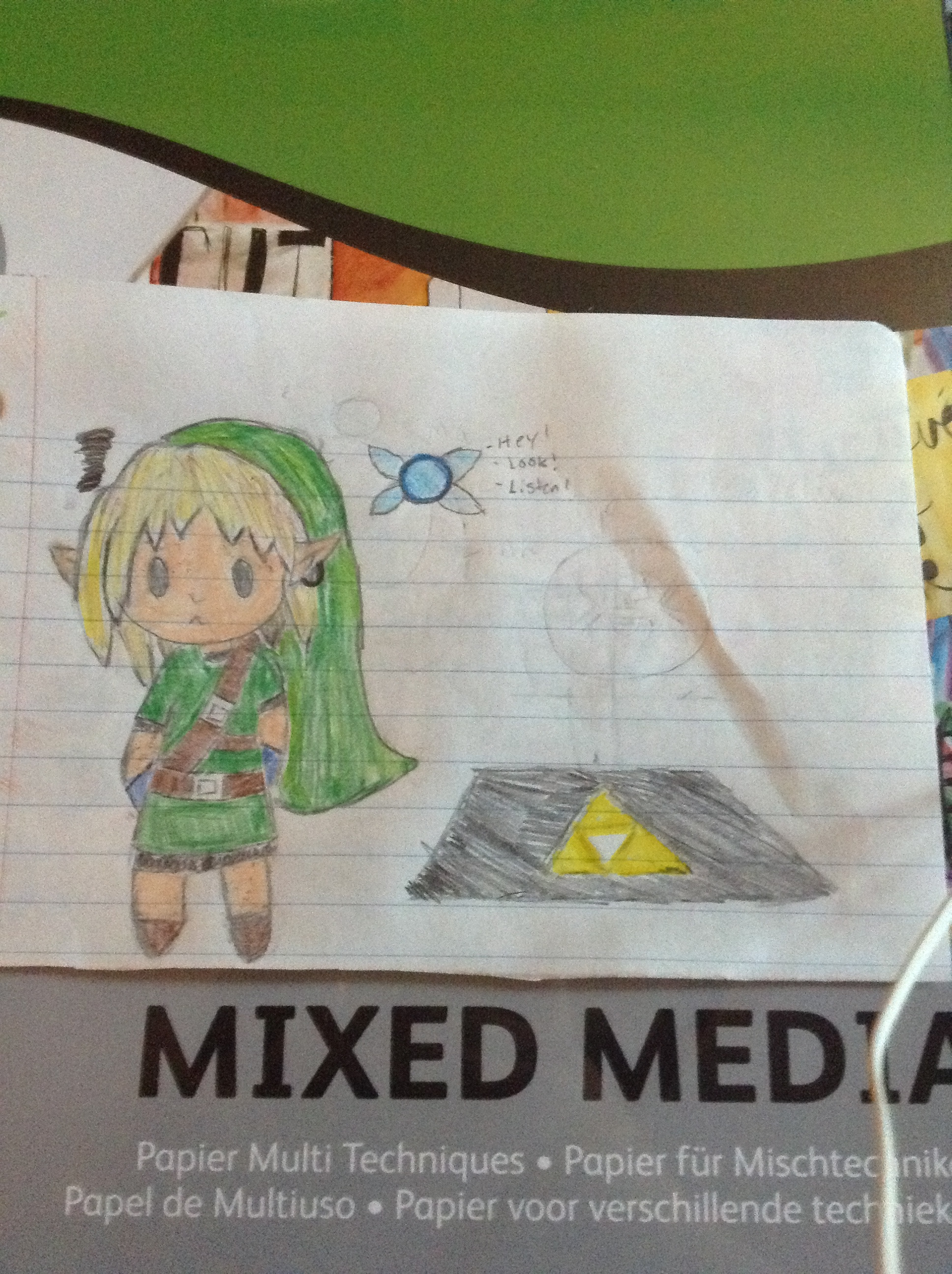 Link chibi, with navi and pedestal