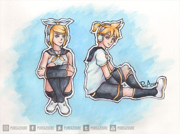 Kagamine Rin and Len fan art!