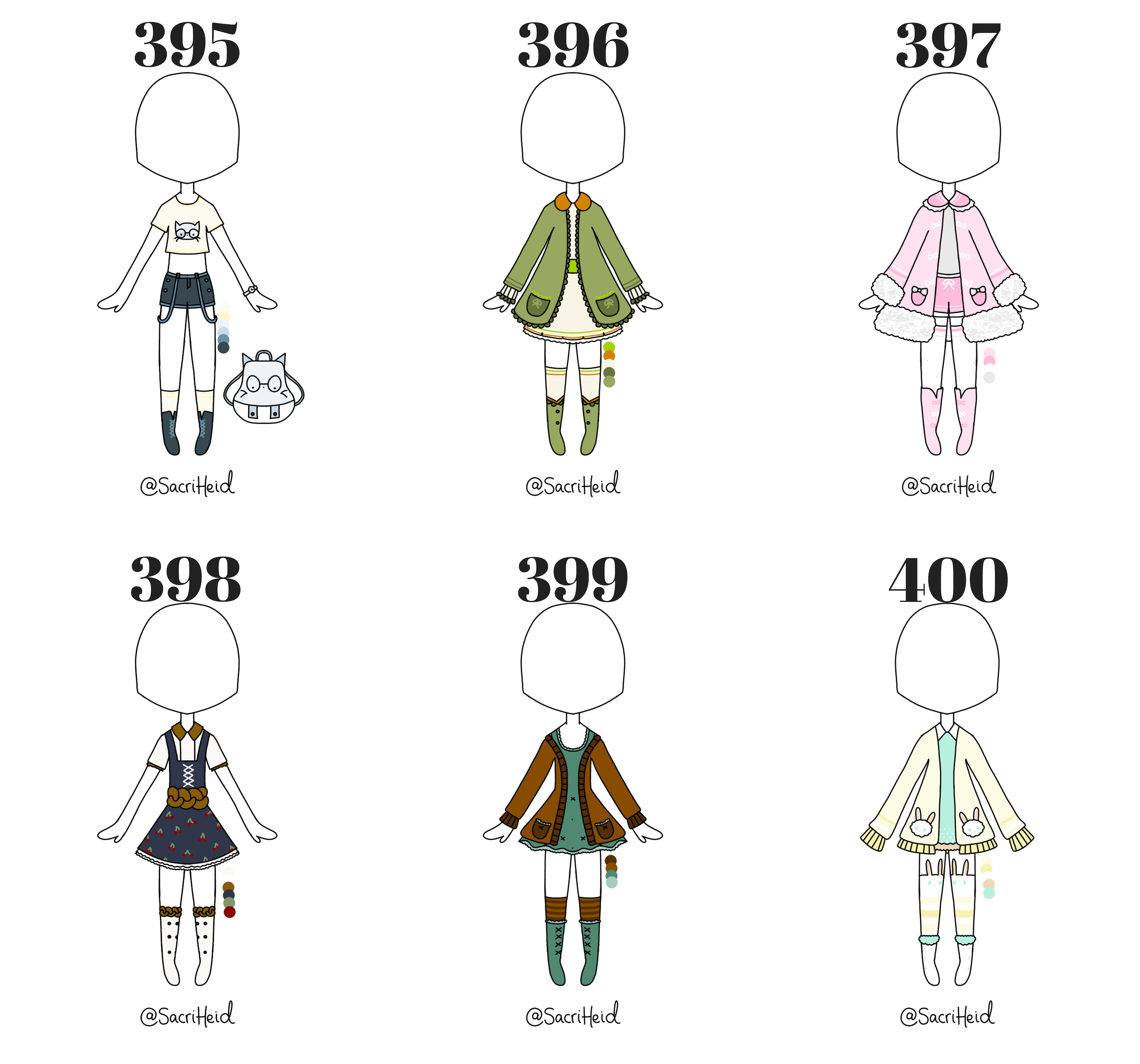 CLOSED] Outfit Adopts 395-400 by SacriHeid on DeviantArt