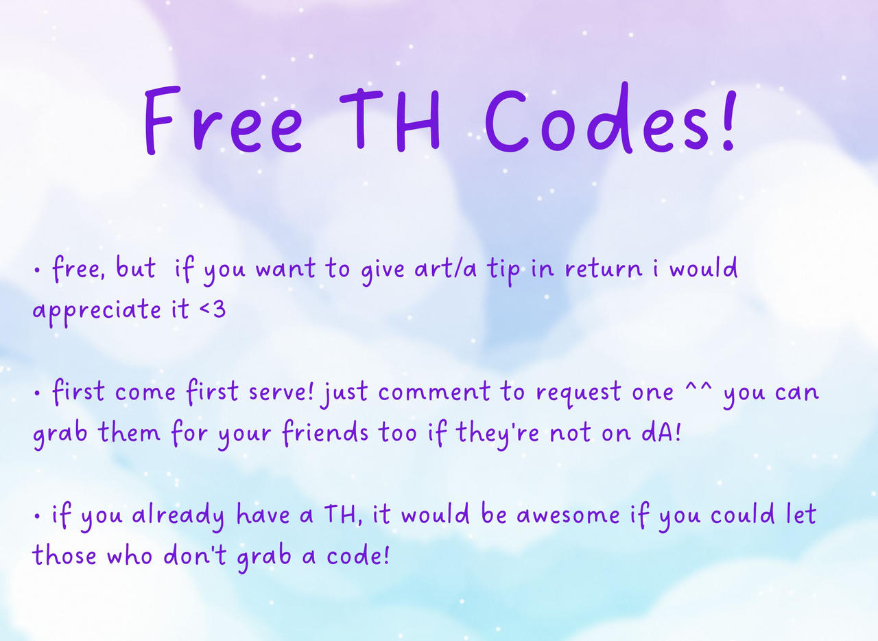 OPEN | Free TH Codes by SacriHeid on DeviantArt