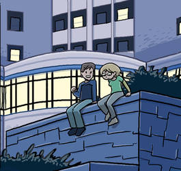 Outside the residence hall by itswalky