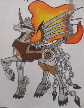 Steampunk Alicorn OC - Gearbolt