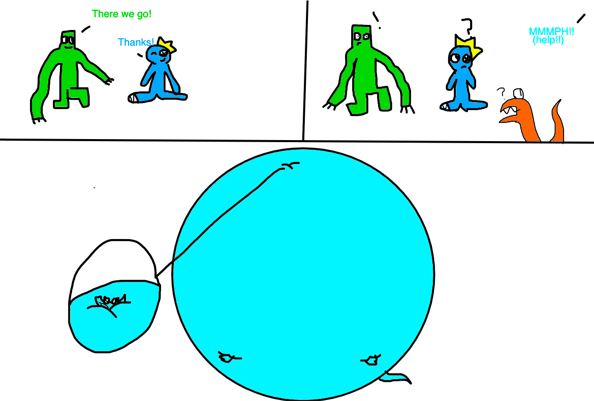 Rainbow Friends Cyan inflation #6 by CandelofMintfox on DeviantArt