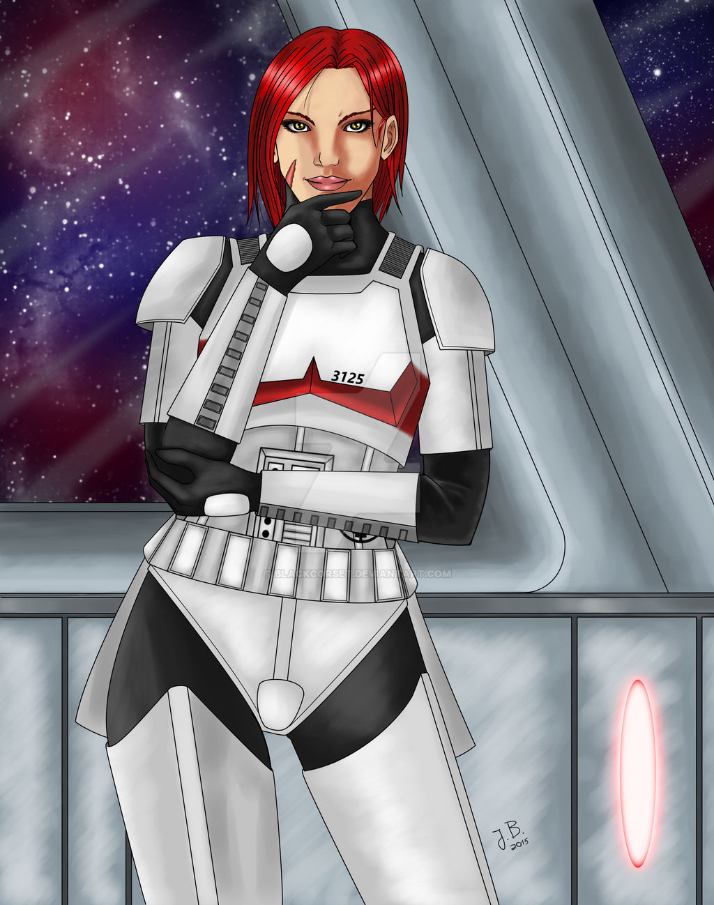 Commander on duty by BlackCorset on DeviantArt
