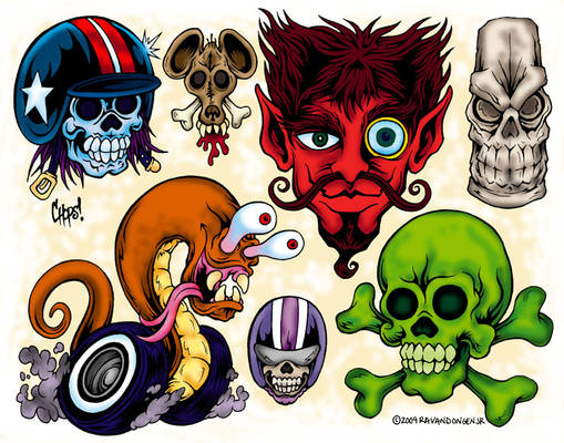 Race To The Death Tattoo Flash