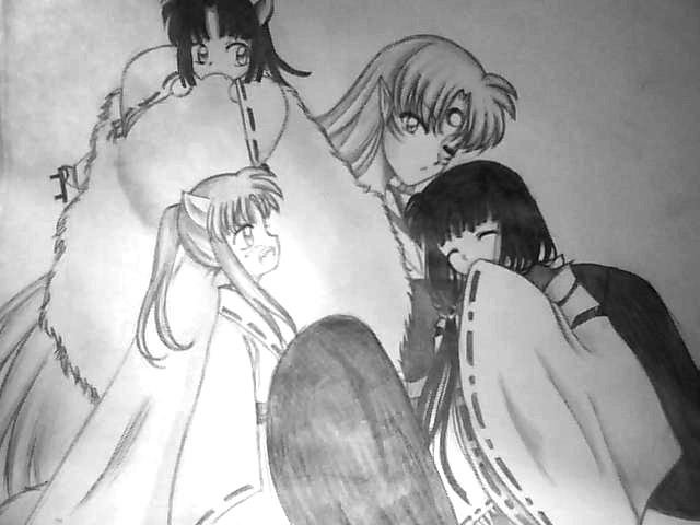 Sesshomaru and Kikyo family portrait