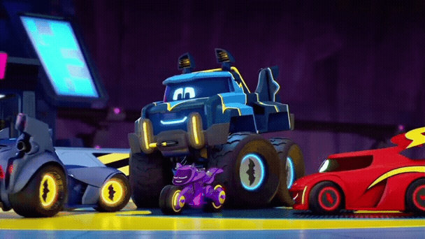 Batwheels group hug GIF by FaraWolfdog on DeviantArt