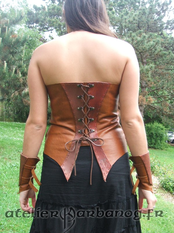 leather bustier - back