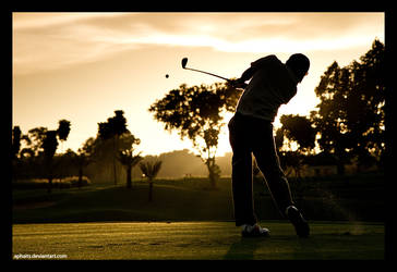 Golf Swing on Sunset