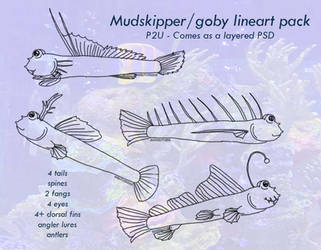 [P2U 30 points] Mudskipper and goby lineart pack