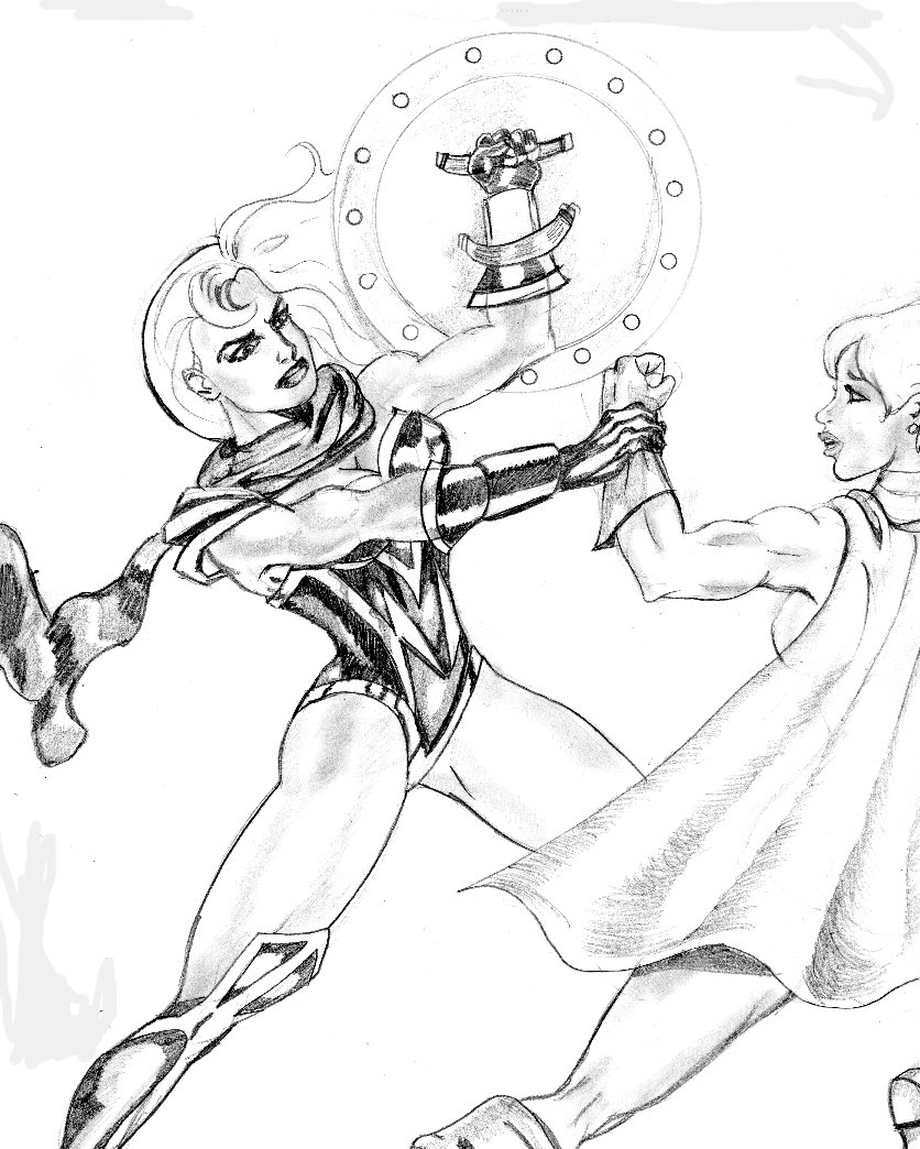 Superheroine battle