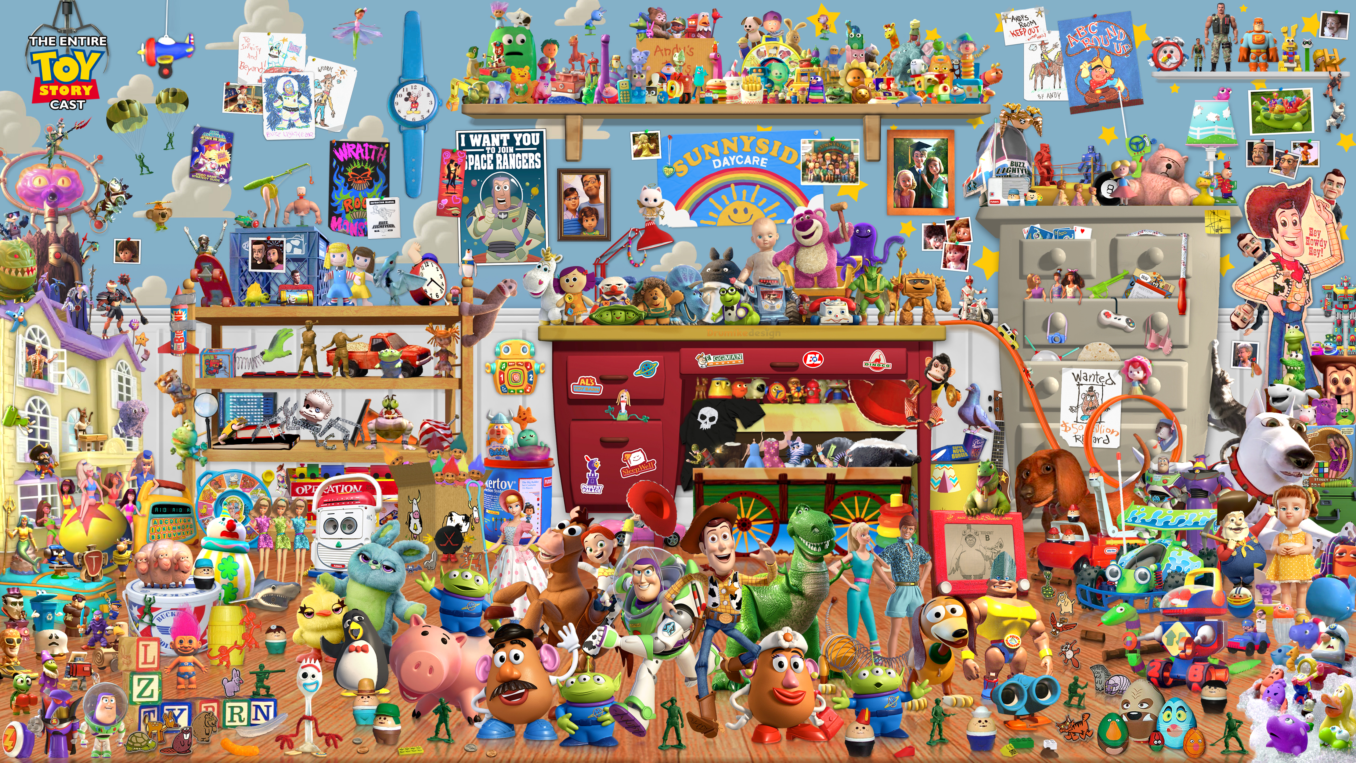 The Entire Toy Story Cast Wallpaper by Drums107 on DeviantArt