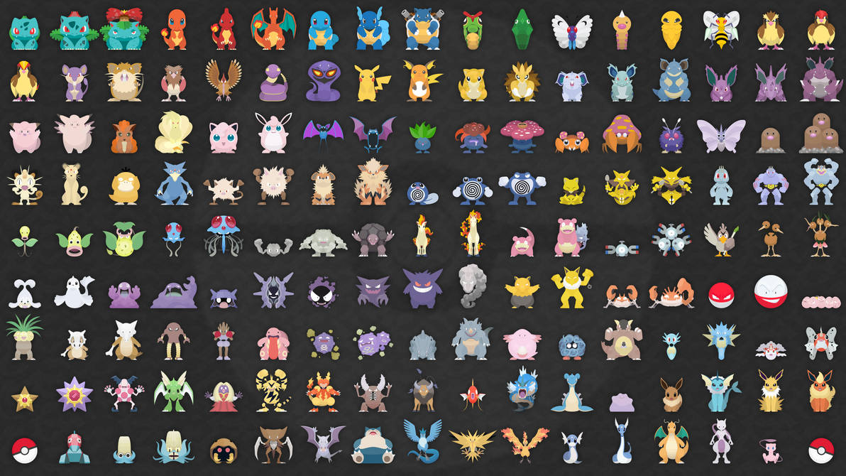 Hình nền 151 Pokemon - Bạn là fan hâm mộ của bộ anime huyền thoại Pokemon? Thử thách trí thông minh và kiến thức của mình với 151 loại Pokemon với những hình ảnh độc đáo và rực rỡ trên hình nền sáng tạo, sống động.