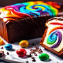 Chocolate, multicolor, Marble, swirl, Loaf Cake