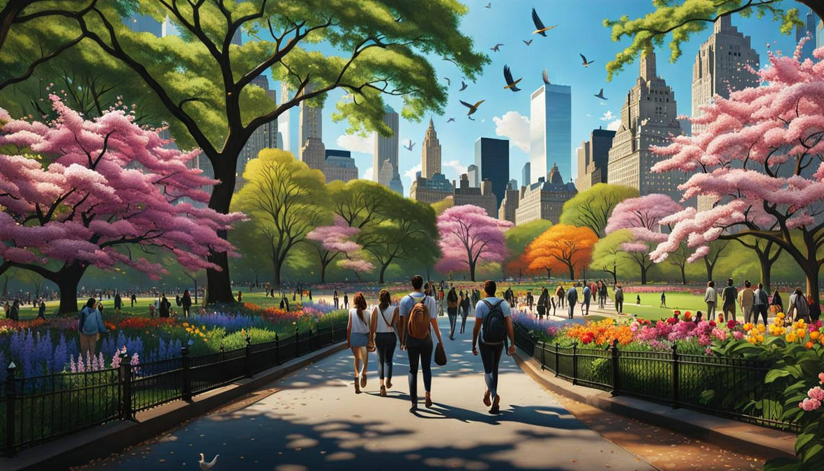 spring at the park by ukimalefu on DeviantArt