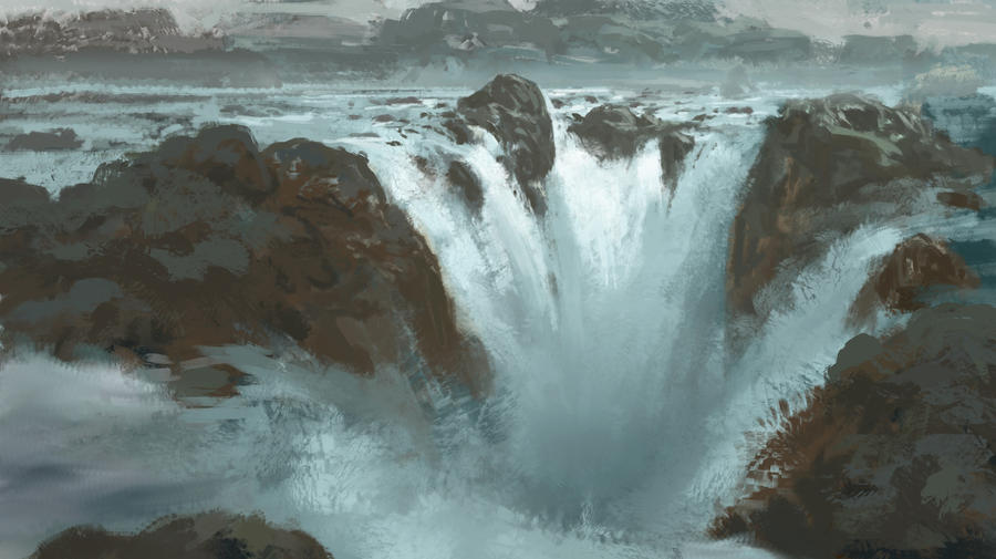 Waterfall rough painting
