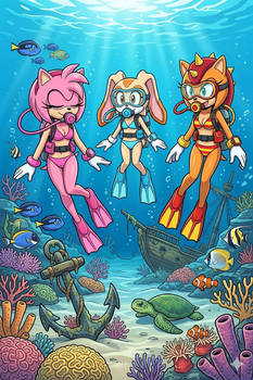 Adult Cream, Amy and Trip exploring the sea part 2
