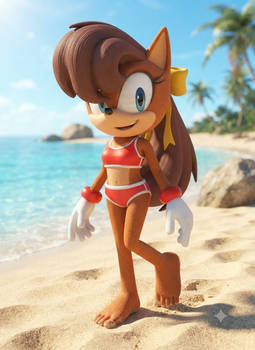 Tiara Boobowski at the beach in her bikini