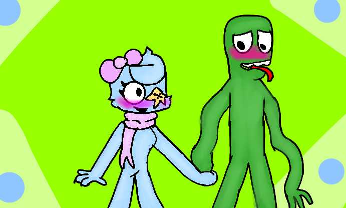 Rainbow friends Green x Blue fanart by nikkimoniquecute on DeviantArt