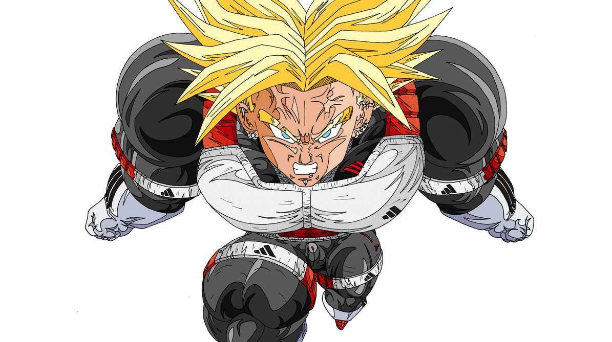 Trunks rushes towards his opponent by cedric-yaute on DeviantArt