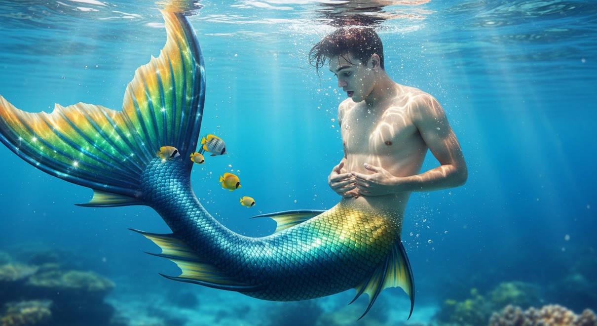 Merman Form Merman Transformation: Looking at new tail. by nlaumeyer on DeviantArt