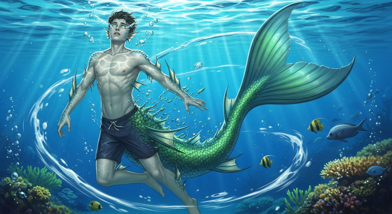 Mermen Batman Deviantart Man in the process of becoming a merman 2 by nlaumeyer on DeviantArt