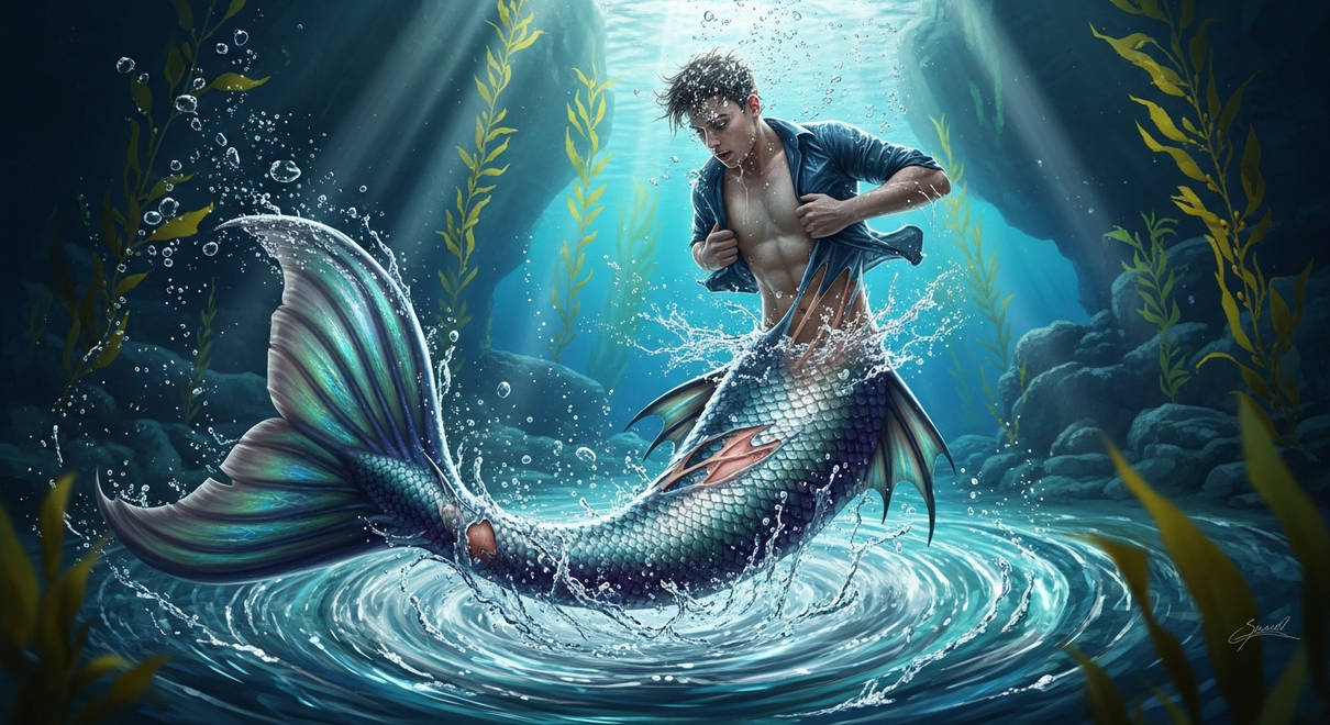 Deviantart Ghost Merman Man in the process of becoming a merman 1 by nlaumeyer on DeviantArt