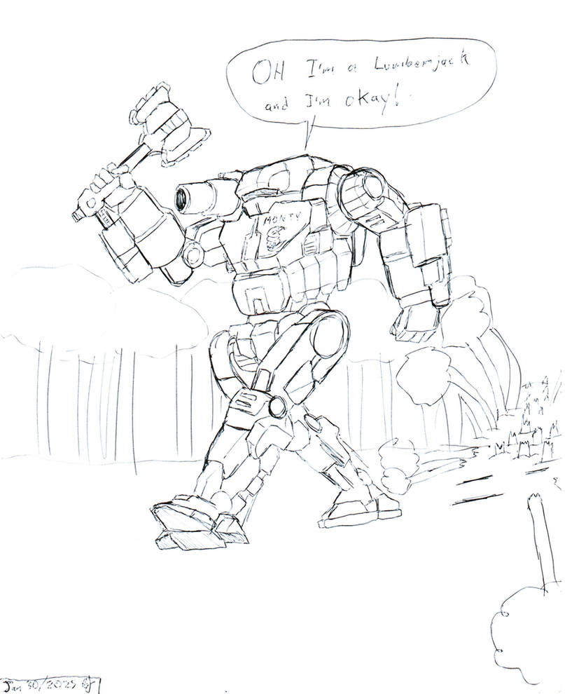 Axeman Aut Line Jan 30 Axeman Lumberjack by ObsidianOrder on DeviantArt