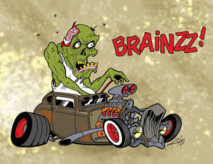 Hotrod Zombie - digital art